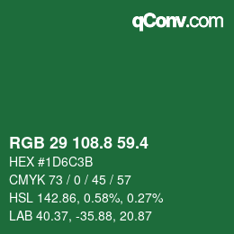 カラーコード: RGB 29 108.8 59.4 | qconv.com