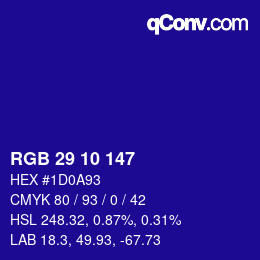 Color code: RGB 29 10 147 | qconv.com