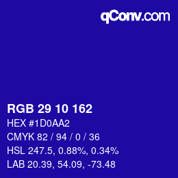 Color code: RGB 29 10 162 | qconv.com