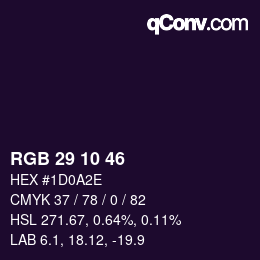 Color code: RGB 29 10 46 | qconv.com