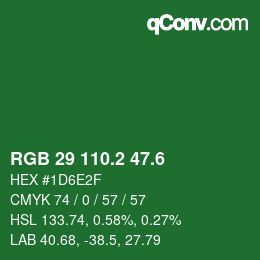 カラーコード: RGB 29 110.2 47.6 | qconv.com