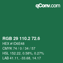 カラーコード: RGB 29 110.2 72.6 | qconv.com