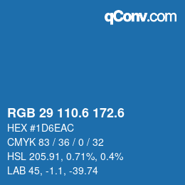 カラーコード: RGB 29 110.6 172.6 | qconv.com
