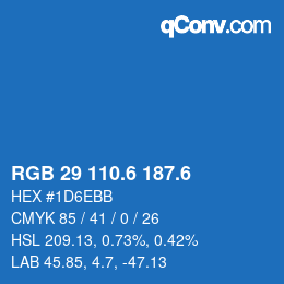 カラーコード: RGB 29 110.6 187.6 | qconv.com