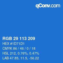 Color code: RGB 29 113 209 | qconv.com