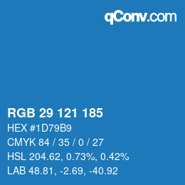 カラーコード: RGB 29 121 185 | qconv.com