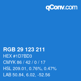 颜色代码: RGB 29 123 211 | qconv.com