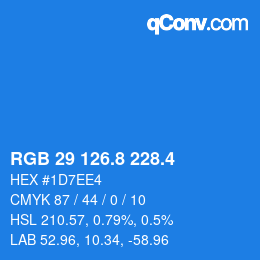 カラーコード: RGB 29 126.8 228.4 | qconv.com