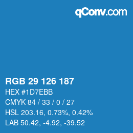 Código de color: RGB 29 126 187 | qconv.com