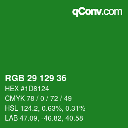 Color code: RGB 29 129 36 | qconv.com