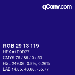 カラーコード: RGB 29 13 119 | qconv.com