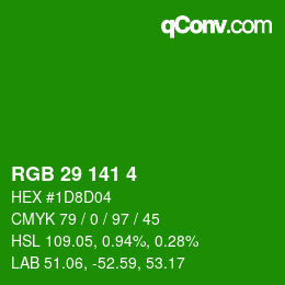 Color code: RGB 29 141 4 | qconv.com