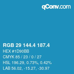 カラーコード: RGB 29 144.4 187.4 | qconv.com