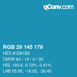 Color code: RGB 29 145 179 | qconv.com