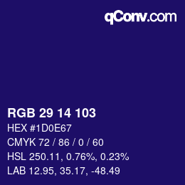 カラーコード: RGB 29 14 103 | qconv.com