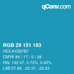 Color code: RGB 29 151 183 | qconv.com