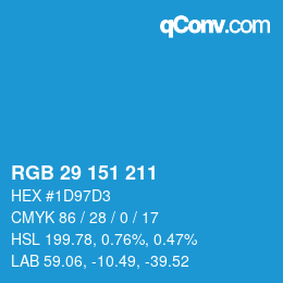 Color code: RGB 29 151 211 | qconv.com