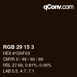 Color code: RGB 29 15 3 | qconv.com