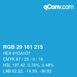 Color code: RGB 29 161 215 | qconv.com