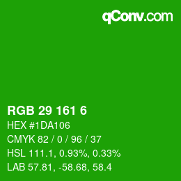 Color code: RGB 29 161 6 | qconv.com