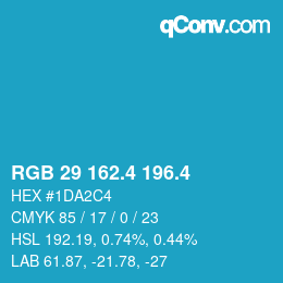 カラーコード: RGB 29 162.4 196.4 | qconv.com