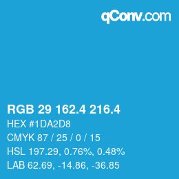カラーコード: RGB 29 162.4 216.4 | qconv.com