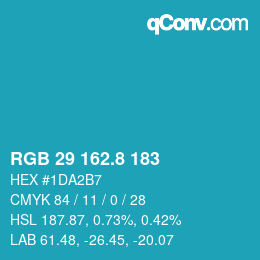 カラーコード: RGB 29 162.8 183 | qconv.com