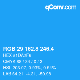カラーコード: RGB 29 162.8 246.4 | qconv.com