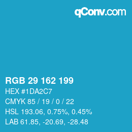 Farbcode: RGB 29 162 199 | qconv.com