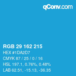 カラーコード: RGB 29 162 215 | qconv.com