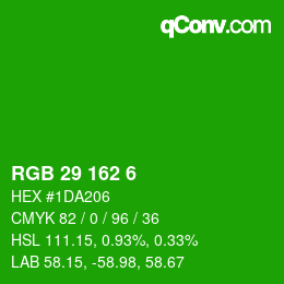 Color code: RGB 29 162 6 | qconv.com