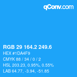 カラーコード: RGB 29 164.2 249.6 | qconv.com