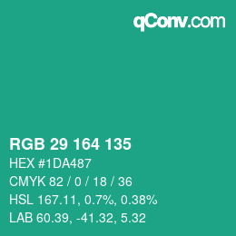 Color code: RGB 29 164 135 | qconv.com
