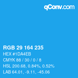 Color code: RGB 29 164 235 | qconv.com