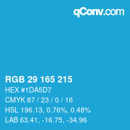 Color code: RGB 29 165 215 | qconv.com