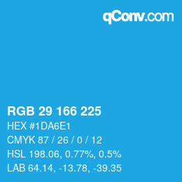 Código de color: RGB 29 166 225 | qconv.com