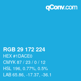 カラーコード: RGB 29 172 224 | qconv.com