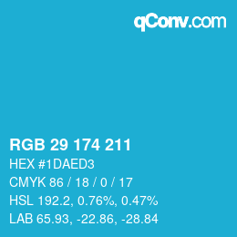 Color code: RGB 29 174 211 | qconv.com