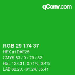 Color code: RGB 29 174 37 | qconv.com