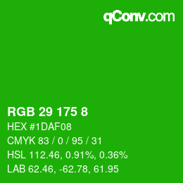 Color code: RGB 29 175 8 | qconv.com