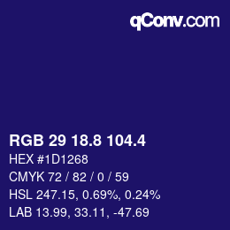 カラーコード: RGB 29 18.8 104.4 | qconv.com