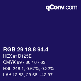 カラーコード: RGB 29 18.8 94.4 | qconv.com