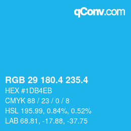 カラーコード: RGB 29 180.4 235.4 | qconv.com