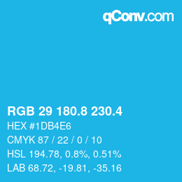 カラーコード: RGB 29 180.8 230.4 | qconv.com