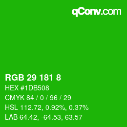 Color code: RGB 29 181 8 | qconv.com