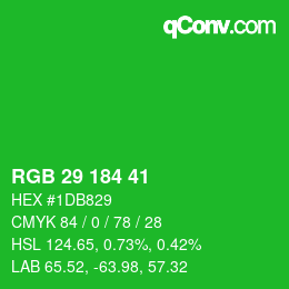 Código de color: RGB 29 184 41 | qconv.com