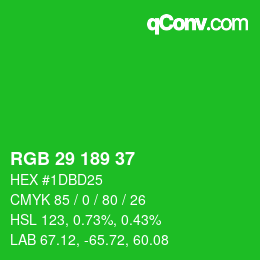 Color code: RGB 29 189 37 | qconv.com