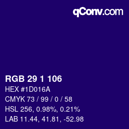 Color code: RGB 29 1 106 | qconv.com