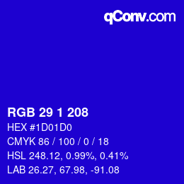 Color code: RGB 29 1 208 | qconv.com