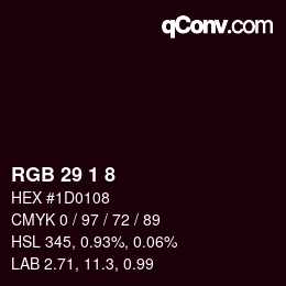 Farbcode: RGB 29 1 8 | qconv.com